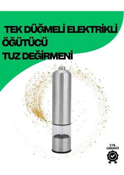 Şeffaf Hazneli Elektrikli Tuz Karabiber Öğütücü Pilli Taşınabilir Mutfak Aleti