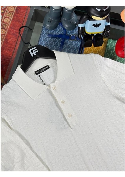 Monogram Logo Detaylı Erkek Triko Polo Kazak