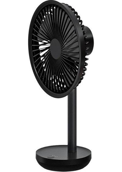 Vh Vantilatör USB Şarj Masaüstü Şarjlı Otomatik Döner Başlıklı Vantilatör Elektrik Fan Siyah