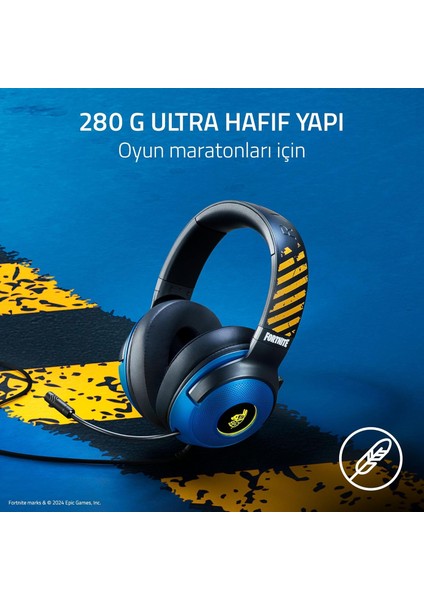 Kraken V3 x - Fortnite Edition Kablolu USB Oyun Kulaklığı (Ultra Hafif Kulaklık, 40MM Triforce Hoparlörler, Hyperclear Mikrofon, Rgb) Fortnite