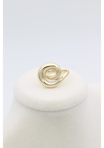 Stil Incisi/ Xupıng Jewelry /salyangoz Model Zirkon Taşlı Yüzük