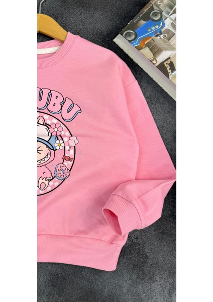 Labubu Desenli Kız Çocuk Sweatshirt - Pamuklu Uzun Kollu Sweat (6-12 Yaş) fırsatları