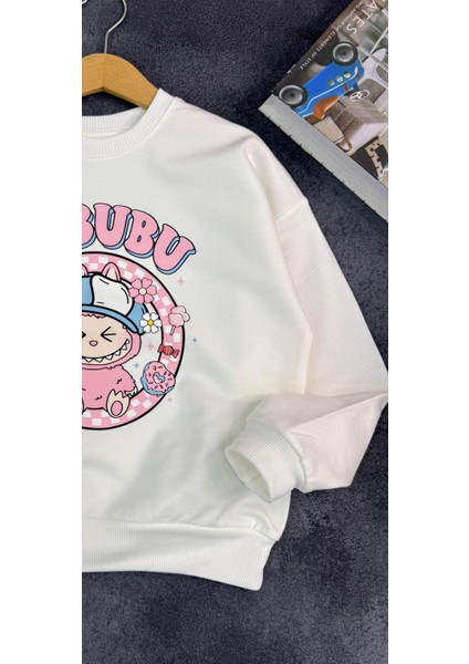 Labubu Desenli Kız Çocuk Sweatshirt - Pamuklu Uzun Kollu Sweat (6-12 Yaş) fırsatları