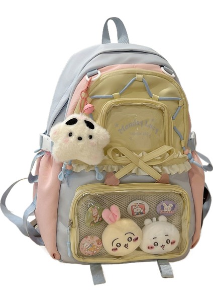 Sevimli Yüksek Yüzlü Ortaokul Öğrencisi Kız Sırt Çantası (Yurt Dışından)