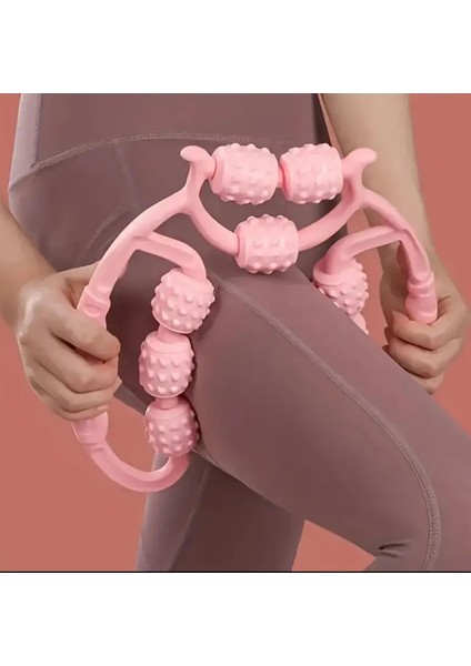 Gevşetici Kas Masaj Aleti 9 Tekerlekli Ayarlanabilir Lenf Drenaj Rulosu Bacak Kol Selülit indirimleri