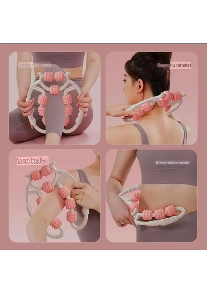 Gevşetici Kas Masaj Aleti 9 Tekerlekli Ayarlanabilir Lenf Drenaj Rulosu Bacak Kol Selülit