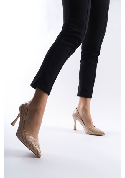 Harper Premium Kadın Nude Kroko Rugan Stiletto fiyatları
