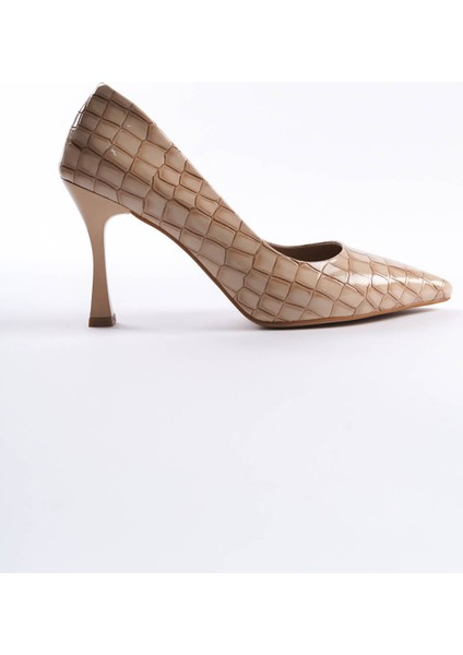 Harper Premium Kadın Nude Kroko Rugan Stiletto fırsatları