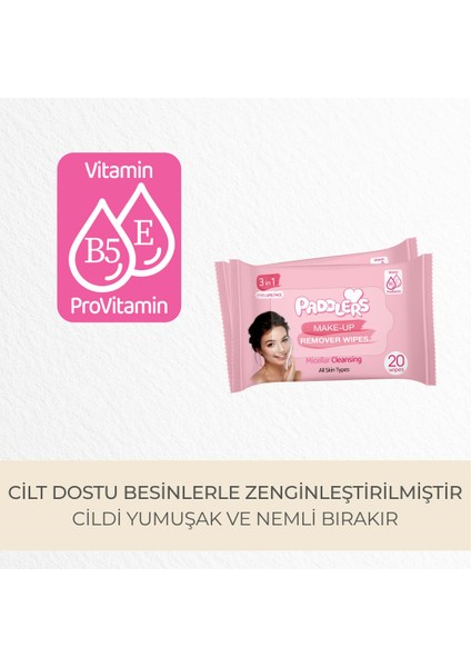 3'ü 1 Arada Makyaj Temizleme Mendili 3X20 (60 Yaprak) fırsatları
