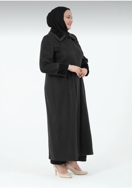 Neva Kadın Büyük Beden Astarlı Tesettür Anne Kaşe Manto fiyatları