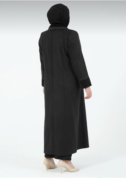 Neva Kadın Büyük Beden Astarlı Tesettür Anne Kaşe Manto fırsatları