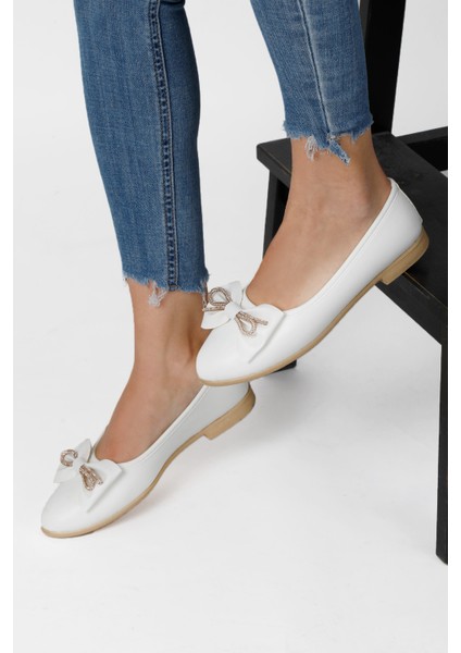 Kadın Trend Günlük Babet Hafif Rahat Fiyonklu Ev ve Ofis Ayakkabısı