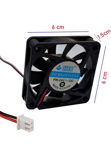 6cm 24V 2 Pinli Fan 6cm x 6cm x 1.5cm 2 Pimli Dc 24VOLT Fan fırsatları