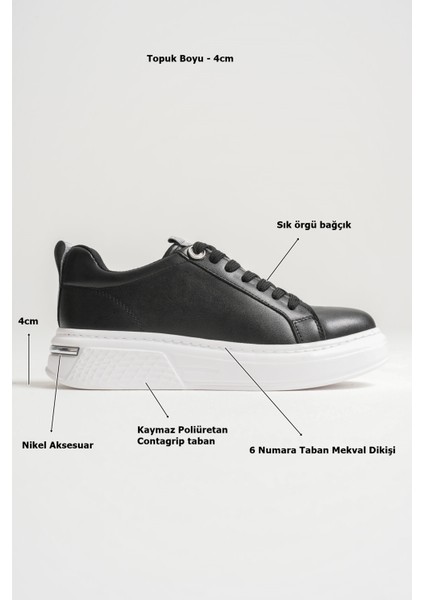 Liza Premium Kadın Şık Günlük Siyah Sneaker modelleri