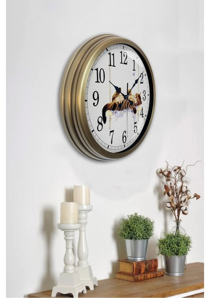 40 cm Eskitme Metal Cat Hediyelik Duvar Saati