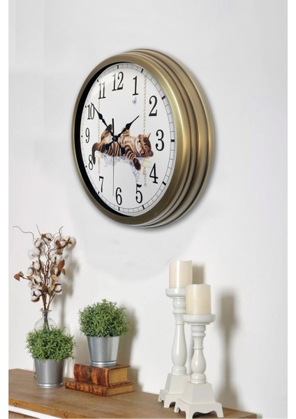 40 cm Eskitme Metal Cat Hediyelik Duvar Saati fiyatları