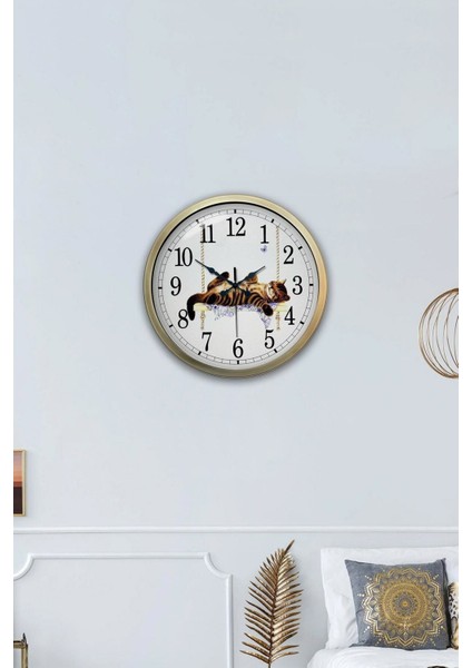 40 cm Eskitme Metal Cat Hediyelik Duvar Saati modelleri