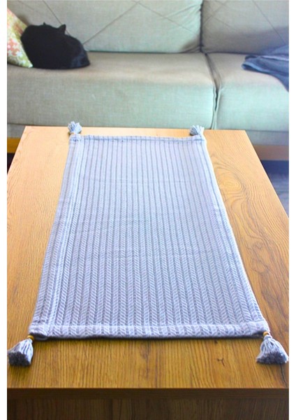 Home Pamuklu Örgü Desen Masa Runner - 35 x 90 cm