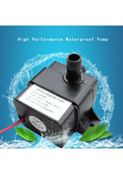 12 Volt Mini Dalgıç Tip Su Pompası Saatte 240 Litre (Boy 5,5 cm . En 3,5 cm . Yükseklik 4,2 Cm)