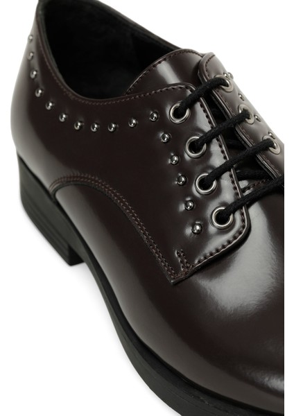 324037.Z 4PR Bordo Kadın Oxford Ayakkabı