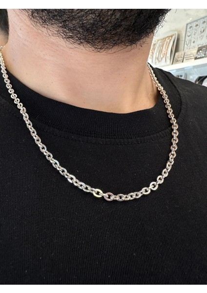 3,7 mm Yuvarlak Halka Zincir Erkek Gümüş Kolye fiyatları