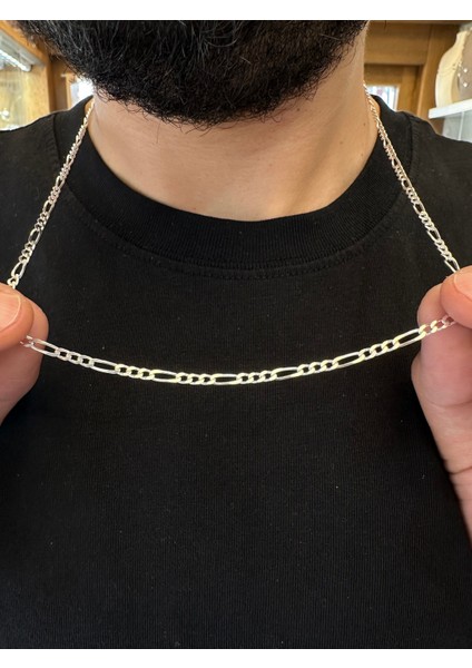 2,5 mm Figaro Zincir Erkek Gümüş Kolye modelleri