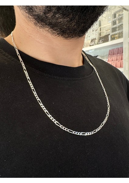 2,5 mm Figaro Zincir Erkek Gümüş Kolye fırsatları
