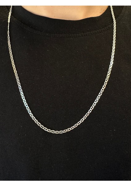 2,5 mm Barlı Zincir Erkek Gümüş Kolye