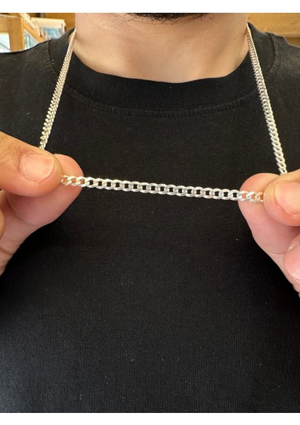 3,5 mm Gurmet Zincir Erkek Gümüş Kolye