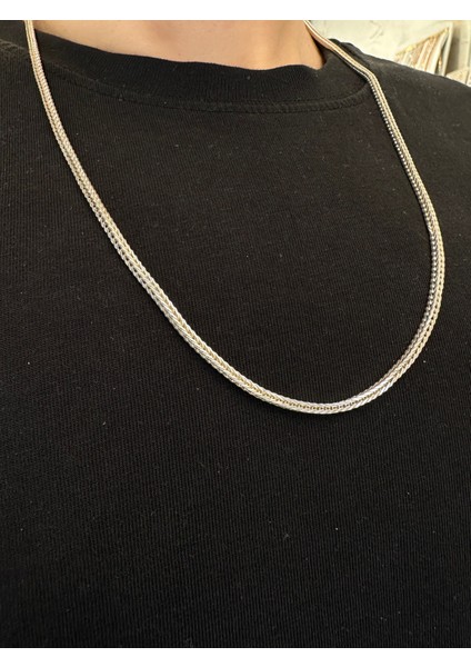 2 mm Italyan Tilki Kuyruğu Zincir Erkek Gümüş Kolye