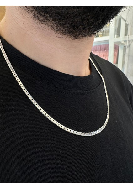 3 mm Italyan Ezme Gurmet Zincir Erkek Gümüş Kolye modelleri