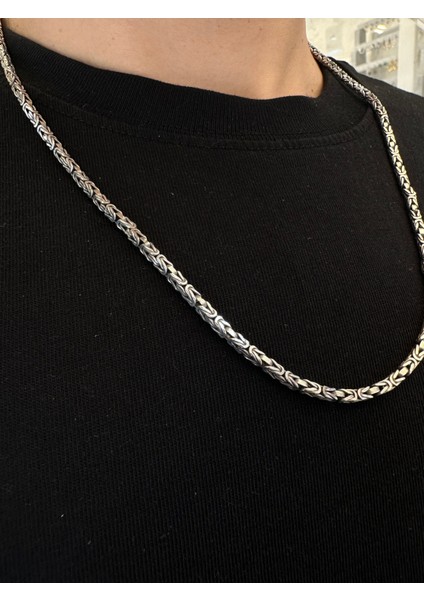 2,5 mm Kare Kral Zincir Erkek Gümüş Kolye fiyatları