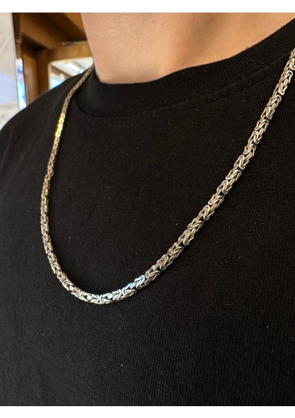 2,5 mm Kare Kral Zincir Erkek Gümüş Kolye modelleri