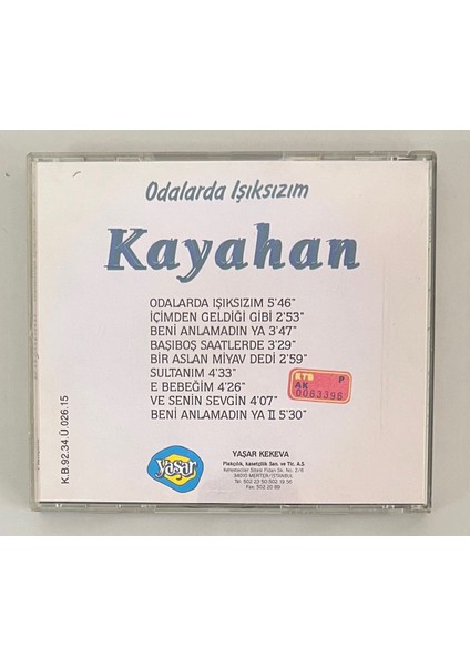 Kayahan Odalarda Işıksızım CD (Orijinal 1992 Dönem Baskı Kaset Yüzeysel Çizikler Mevcuttur) fiyatları