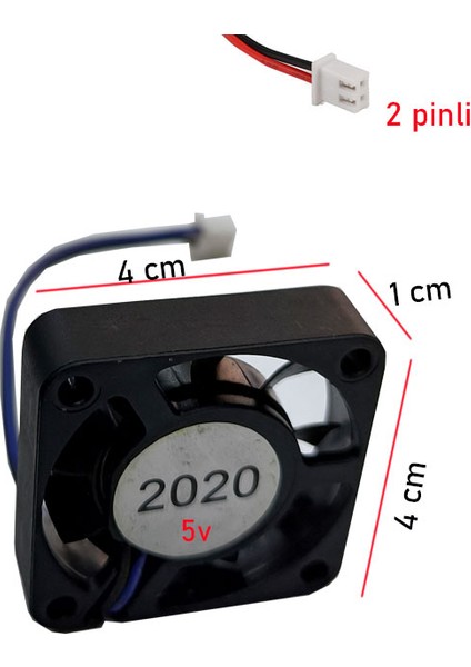 5V 4cm 2 Pinli Fan 4CMX4CMX1CM 2 Pimli Fan fırsatları