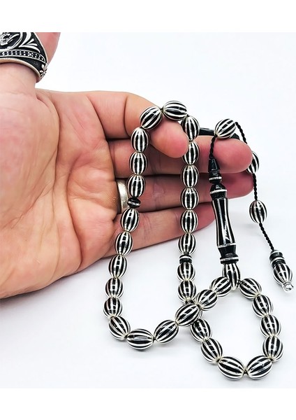 120 Mikron Usta İşi Erzurum Oltu Taşı Tesbih modelleri