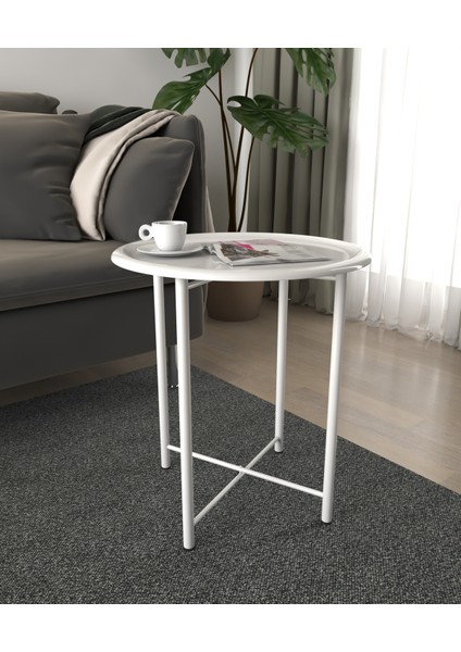 Minimal Modern Katlanır ,tepsili Metal Sehpa