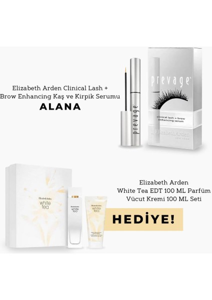 Clinical Lash+ Brow Enhancing Kaş ve Kirpik Serumu + White Tea Edt Parfüm ve Vücut Kremi Hediyeli Set