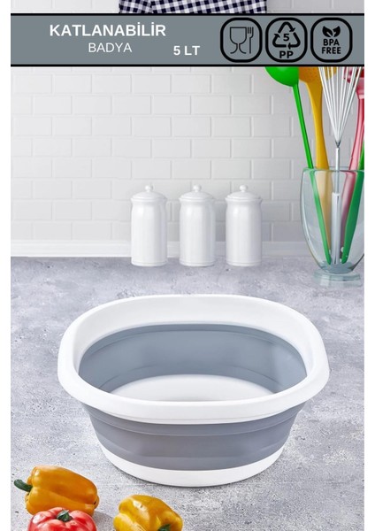 Katlanabilir 5 Lt Leğen Akordiyon Badya, Pratik ve Hafif Kullanım