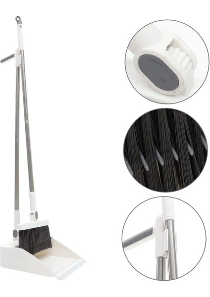 Katlanabilir Tüy Toplayıcı ve Taraklı Süpürge Temizlik Seti