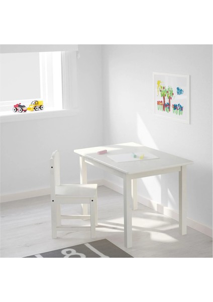 Sundvık Çocuk Sandalyesi Beyaz 55 x 29 x 28 cm Oturma Alanı Okul Öncesi Için Ideal fiyatları