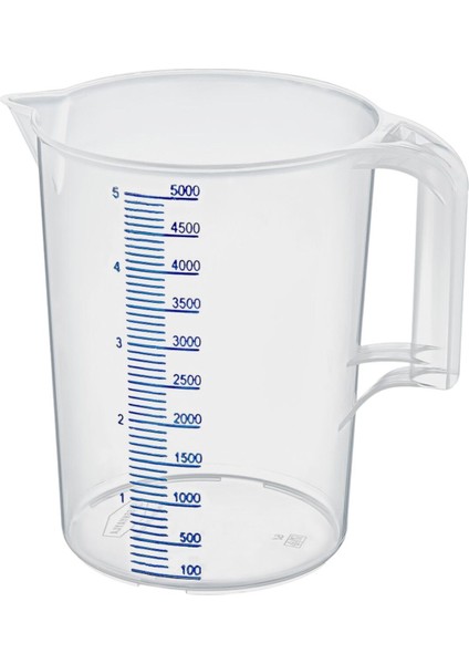 Şeffaf 5000ML Sert Plastik Maşrapa, Ölçülü ve Dayanıklı Kullanım Sağlar.