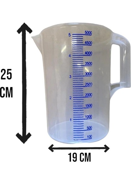 Şeffaf 5000ML Sert Plastik Maşrapa, Ölçülü ve Dayanıklı Kullanım Sağlar. modelleri