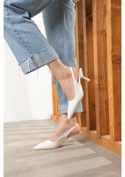 Günlük Kadın Sivri Burun Düz Desensiz Ince Arkası Açık Topuklu Zara Model Abiye Ayakkabı 101A fiyatları