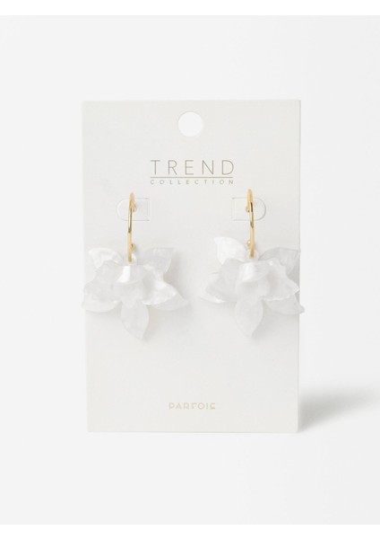 Çiçek Motifli Halka Küpe modelleri