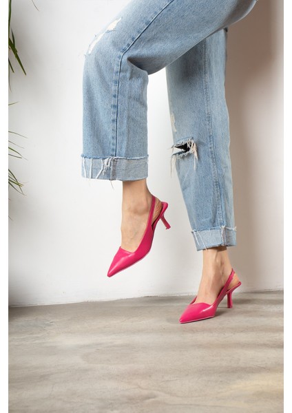 Günlük Kadın Sivri Burun Düz Desensiz Ince Arkası Açık Topuklu Zara Model Abiye Ayakkabı 101A fırsatları