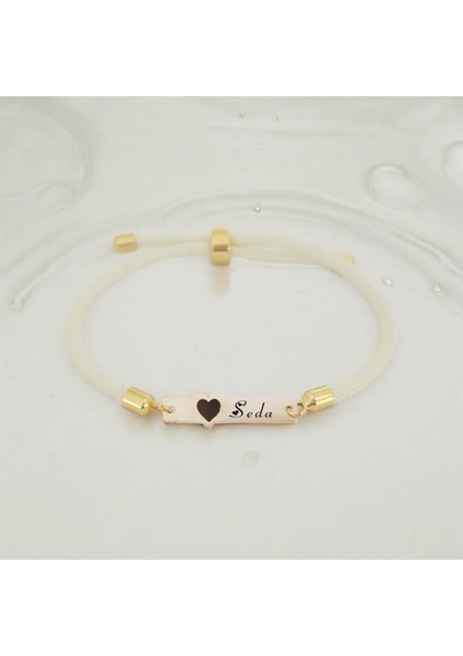 14 Ayar Plakalı Altın Seda Ismine Özel Beyaz Örgü Ipli Kalp Figürlü Hediye BILEKLIK-527ISIM fiyatları