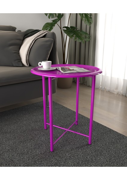 Minimal Modern Katlanır ,tepsili Metal Sehpa