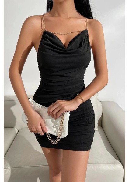 Zincirli Mini Elbise