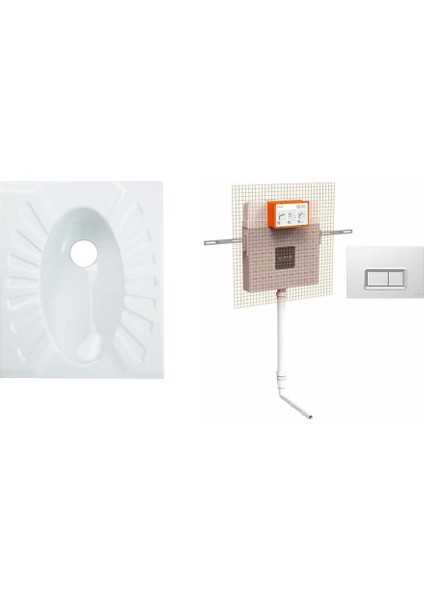 Omega Çevre Yıkamalı Hela Taşı + Vitra Gömme Rezervuar Set fiyatları